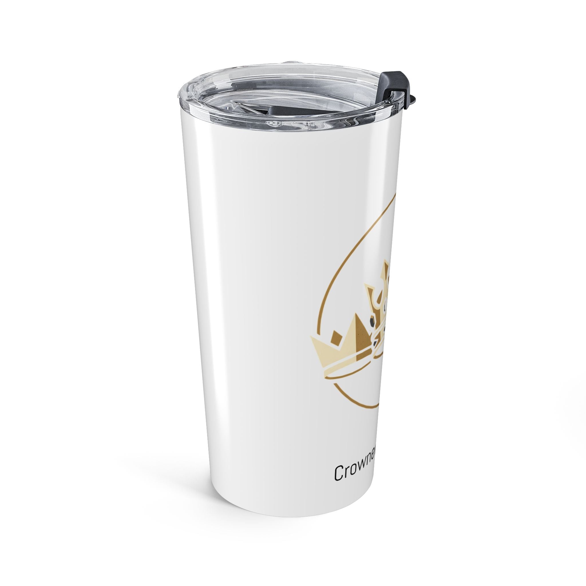 20oz Crowned in Confidence Tumbler- Gold Crown Insulated Travel Mug with lid.