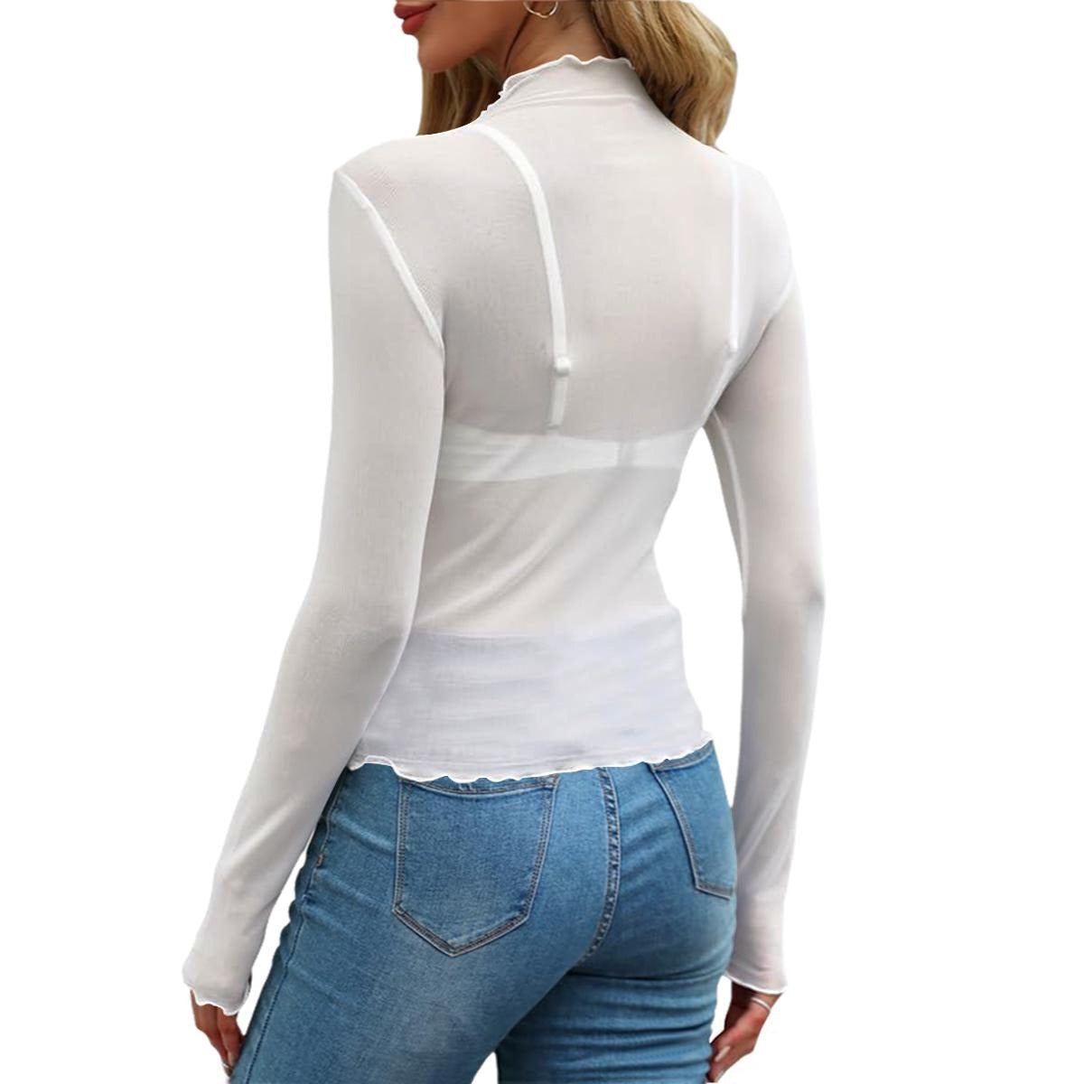Crowned in Confidence Women's Long Sleeve Mock Neck Top