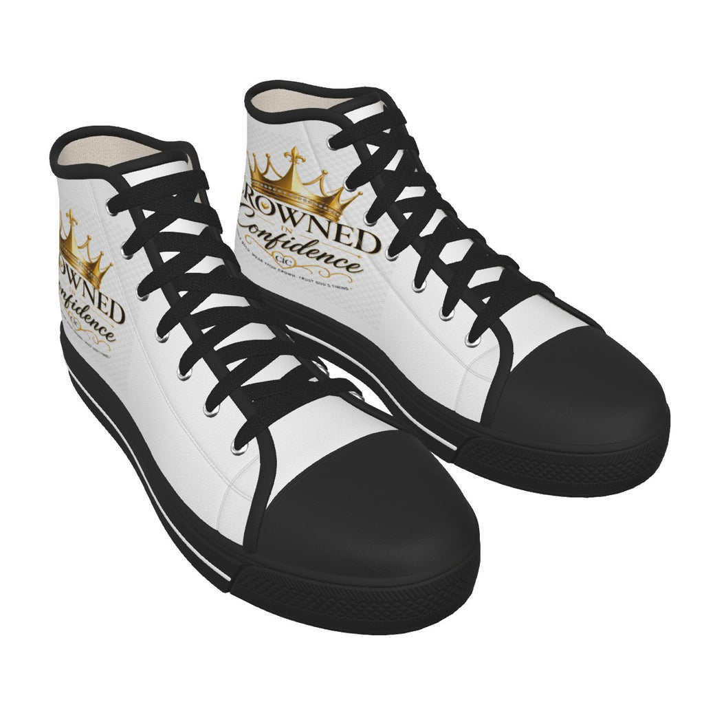 Crowned in Confidence Unisex High- Top Canvas Sneakers