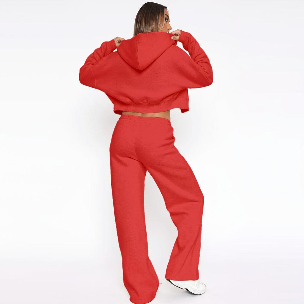 Crowned in Confidence Women's Cropped Hoodie & Jogger Set