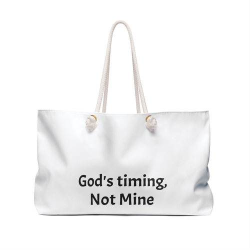 Crowned in Confidence "God's Timing, Not Mine" Crown Tote Bag