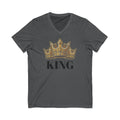Crowned in Confidence King Men's V-Neck T-Shirt/ Gold Crown Graphic Tee